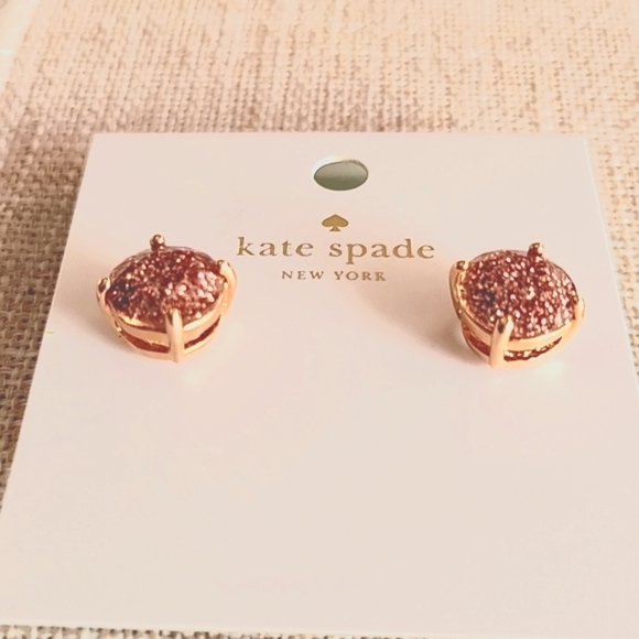 Kate Spade Sparkly Pink Studs - Picture 3 of 4